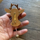 Vintage Red Nose Reindeer Pin With Bell Light Up Nose Not Tested Needs Battery