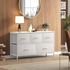 White 5 Drawer Bedroom Dresser Chest Of Drawers Storage Furniture Wide