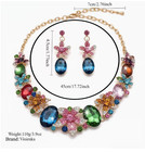 Jewelry Set-viuirnka  s Glass Multicolor Flower Necklace   Earrings Jewelry Set