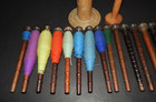18 Industrial Textile Wooden Thread Spools Bobbins Sewing Mill Vintage Lot