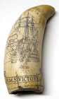 Scrimshaw Sperm Whale Tooth Horatio Nelson  H m s  Victory Ship Reproduction  6 