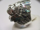 Sterling Silver Ring American Indian Style Indian Head Abalone For Men Size 12