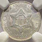 1852 3 Cent Silver Ngc Ms-63 High Grade Type Coin Great Luster Uncirculated