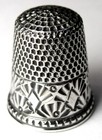 Antique Ketcham   Mcdougall Sterling Silver Thimble     diamonds   Palmettes   