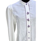 Women s Vtg Large White Cotton Floral Embroidered Puff Sleeve Blouse Victorian