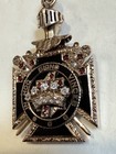 Masonic Knights Templar Fob 14k Onyx Diamonds York Rite Jewelry Pocket Watch 
