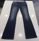 Miss Me Jeans Womens 28 Boot Leopard Snake Animal Western Cowgirl Wiskered Blue