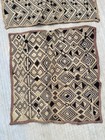 2 African Kuba Cloth Textile 18  X 18   21 x 21  Handmade Woven Raffia Set Of 2