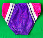 Men   s Pro Wrestling Trunks Purple Hologram Wet Pink white Silver Spandex Medium