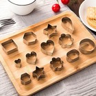 30 Pcs 430 Stainless Steel Geometric Cookie Cutters - Square  Round heart Shapes