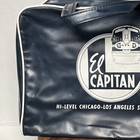 Vintage Santa Fe Railroad El Capitan Vinyl Carry On Souvenir Tote Bag Rare 1950s