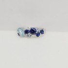 Round Cut Simulated Blue Sapphire Stunning Band Ring In 14k White Gold Plated