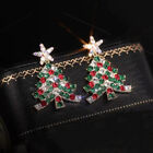 Fashion Christmas Tree Colorful Zircon Earrings Stud Drop Dangle Women Jewelry