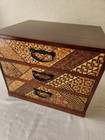 Yosegi Zaiku Marquetry 3 Drawers Box Accessoty Jewelry Japanese Hakone Handmade