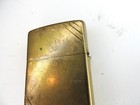 Vtg Diagonal Lines Zippo Flip Top Lighter Solid Brass Made In Usa Repro As Is