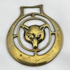 Brass Horse Medallion Antique English Fox Hunt Target Crescent Parade Harness