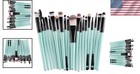 Cosmetic Brush Set Of 20 - Soft Goat Hair   Nylon For Professional Makeup Looks