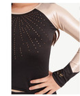 Justice Girls Long Sleeve Black gold Cheer dance Gymnastics Top Size Xs  5-6 