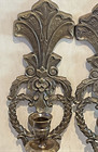 Set Of 2 Vintage Ornate Solid Brass Taper Candle Stick 16 5  Wall Sconces India