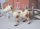Vintage Original Fisher Price Little People White Farm Cow Brown Spots