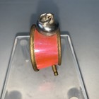 Sewing Vintage Figural Tape Measure Tin Enamel Guilloche Alarm Clock Red