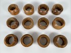 Set Of 12 Vintage Olive Wood Napkin Rings Holders   Wood Turned