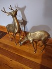 Brass Deer Figurines Set Of 2 Vintage