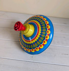 Vintage Schylling Tin Spinning Top Push-down Spinning Toy Colorful Play
