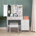 Vanity Set With Mirror Led Dressing Table Makeup Desk 5 Drawer Adjustable Lights
