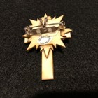 Lucinda Pin Pendant Cross Handmade Brown Tan Green Starburst Religious Easter