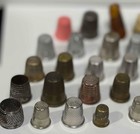 Lot Of 40 Vintage Thimbles  Silvertone Metal  And Plastic  Including 1 Witch