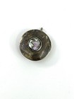 Vintage Mexican Alpaca Silver Pill Box Abalone Shell Inlay  Round Trinket Box
