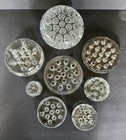 Lot 8 Vintage 2  - 5  Flower Frogs Clear Glass Floral Arangments