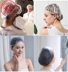200 Pcs Disposable Shower Caps Plastic Clear Hair Cap Elastic Waterproof Hair Ba