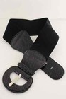 Casual Wear Women Elastic Faux Leather Stretch Black Waistband Wide Belt Fit S M