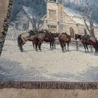 Nwt Winter Church Horses Scene Throw Tapestry Afghan Blanket 53x63   