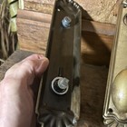 Antique Brass Door Knob Set  W  Backplates Inside   Out  11   x2 1 2   