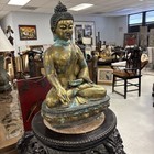 Antique Tibet Tibetan Buddhism Temple Bronze Gilt Shakyamuni Buddha Statue Old