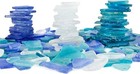 Blue Sea Glass Small Flat Rate Box Man Made Tumbled Glass For Beach Crafts