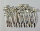 Wedding Bridal Jeweled Hair Comb With Rhinestone Crystal Flowers Hair Accessory