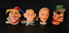 Vtg German Hand Puppets Lot Of 4 Rubber Heads Jester Pirate Punch Gretel 1960 s