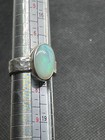 Bespoke Sterling Silver Lightning Ridge Opal Ring Hammered Band Size 7