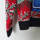 33 Degrees Crew Neck Ugly Christmas Sweater Reindeer Drink Holder Mens Large
