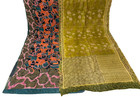 Women Wrap Dress Indian Printed Craft Fabric Scrap Silk Used Lot Fabric Sari 5yd