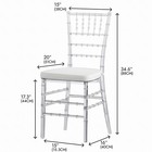 3pcs Crystal Clear Acrylic Chiavari Wedding Chairs With Cushions For Event Party