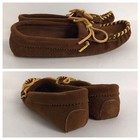 Nib Vintage Brown Leather Moccasins Slippers New In Box   Size 6