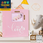 Baby Photo Album 4x6 600 Pockets  Linen Cover Newborn Bebe Memory Book Photobook