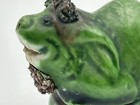 Antique Chinese Foo Dog Famille Verte Dog Miniature Figurine Hand Carved Stone
