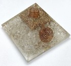 Clear Quartz Orgonite Pyramid - Emf Protection  Energy Balancer   Cleanser