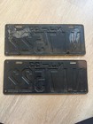 Vintage Pair Of 1933 Nj New Jersey Metal License Plates Black red